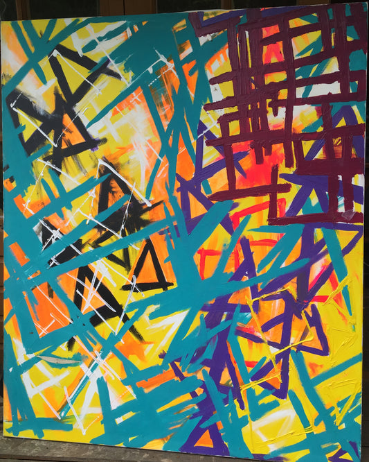 Large Painting- Turquoise Velocity
